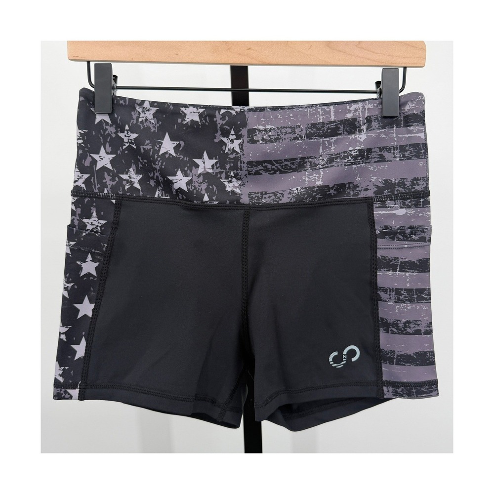 Curves N Combatboots CNC Women M Gym Shorts Stars Stripes Pockets 3 Inseam